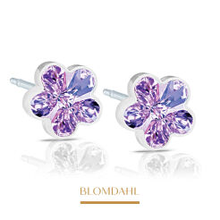 Kolczyki hipoalergiczne Flower Violet 6 mm 