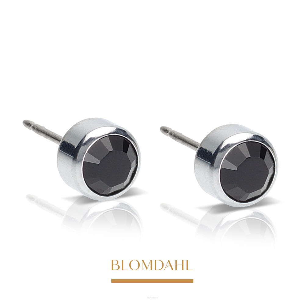 Kolczyki hipoalergiczne Bezel Black 3 mm 