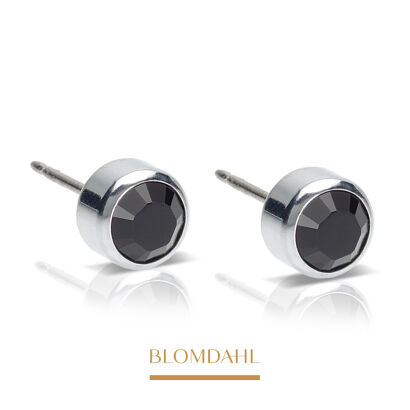 Kolczyki hipoalergiczne Bezel Black 3 mm 