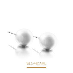 Kolczyki hipoalergiczne Pearl White 5 mm 