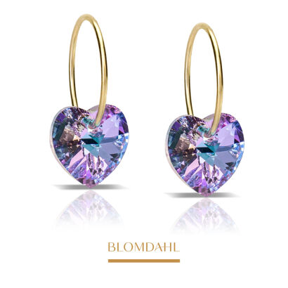 Kolczyki hipoalergiczne Heart Lilac 10 mm