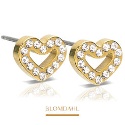 Kolczyki hipoalergiczne Brilliance Heart Hollow Crystal 8 mm 
