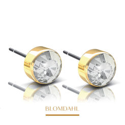 Kolczyki hipoalergiczne Bezel Crystal 5 mm 