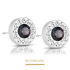 Kolczyki hipoalergiczne Brilliance Halo Crystal/ Black Diamond 8 mm