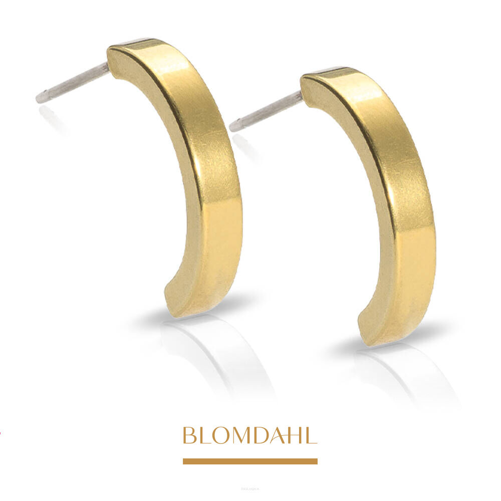 Kolczyki hipoalergiczne Plain Curved 15 mm 