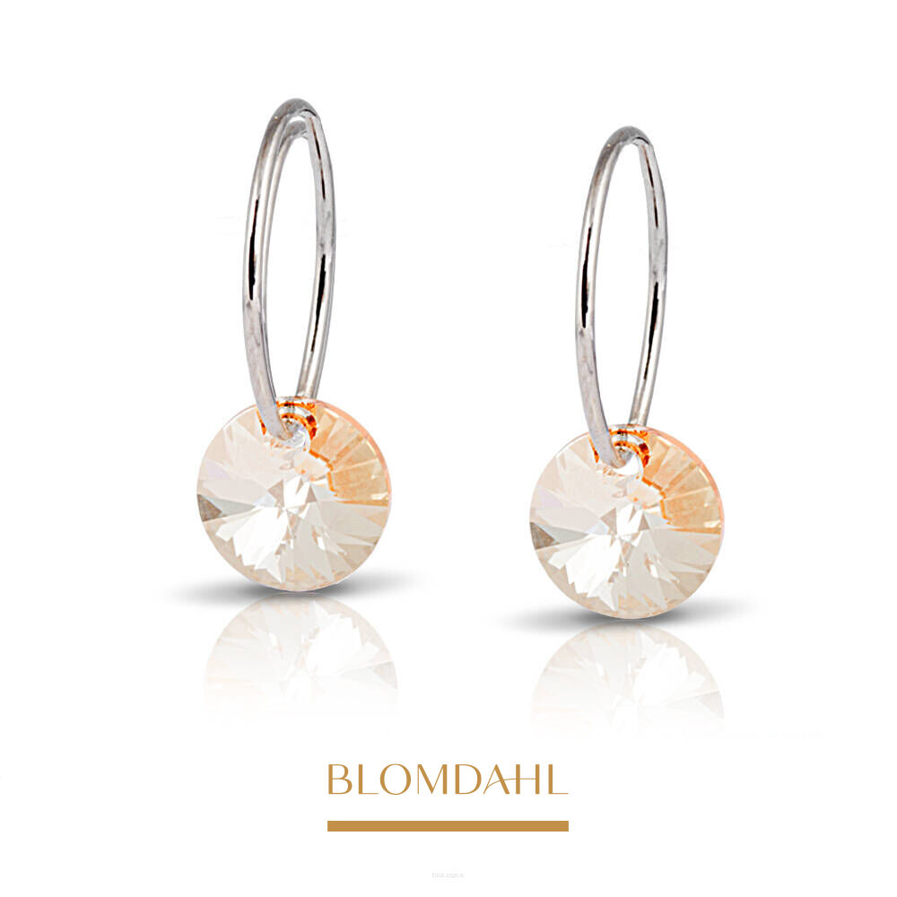 Kolczyki hipoalergiczne Round Golden Shadow 8 mm 