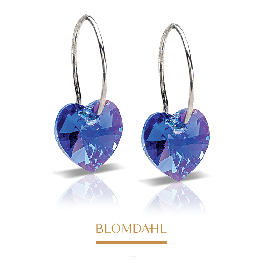 Kolczyki hipoalergiczne Heart Sapphire 10 mm 