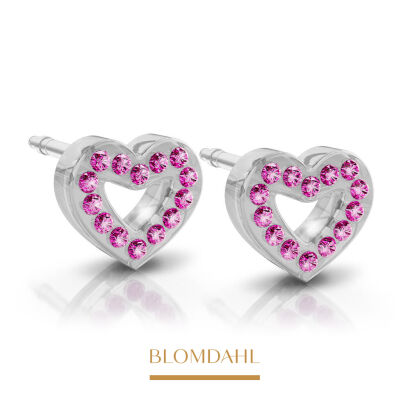Kolczyki hipoalergiczne Brilliance Heart Hollow Rose 10 mm