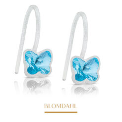Kolczyki hipoalergiczne Pendant Fixed Butterfly Aquamarine 5 mm 