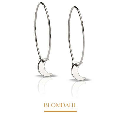 Kolczyki hipoalergiczne Ear Ring Pendant Moon 8 mm Ring 25 mm 