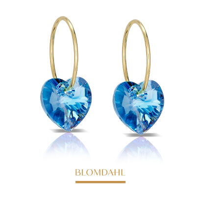 Kolczyki hipoalergiczne Heart Aquamarine 10 mm