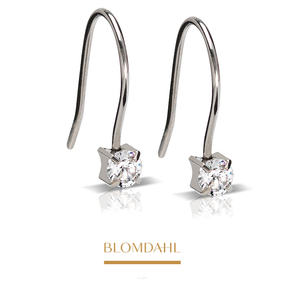 Kolczyki hipoalergiczne Pendant Tiffany Cz White 4 mm 
