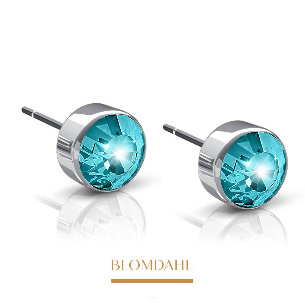 Kolczyki hipoalergiczne Bezel Turquoise 5 mm 