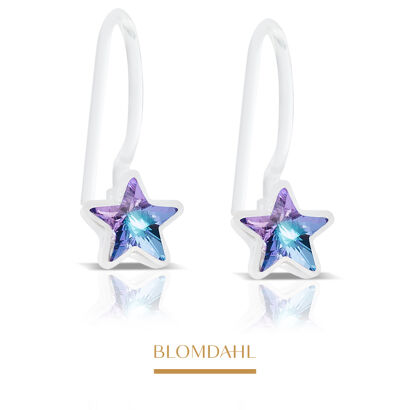 Kolczyki hipoalergiczne Star Lilac Shimmer 6 mm