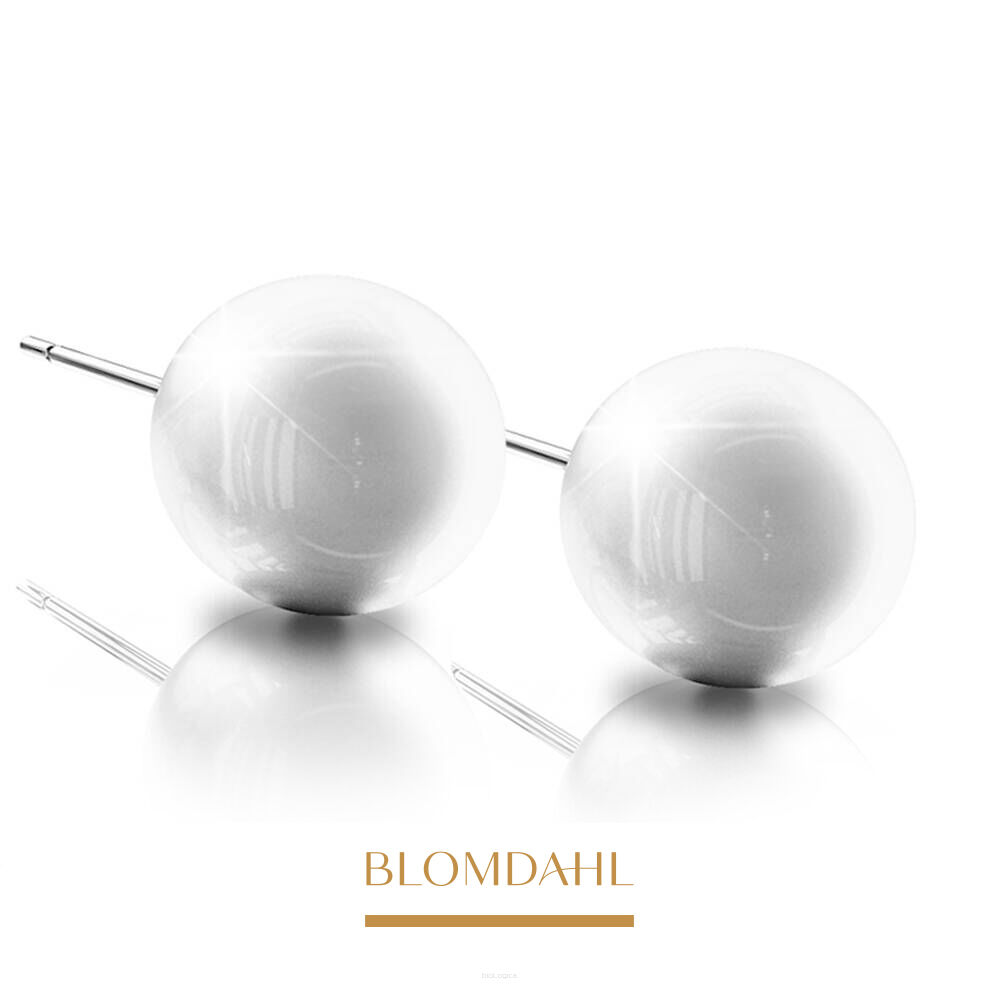 Kolczyki hipoalergiczne Pearl White 10 mm 