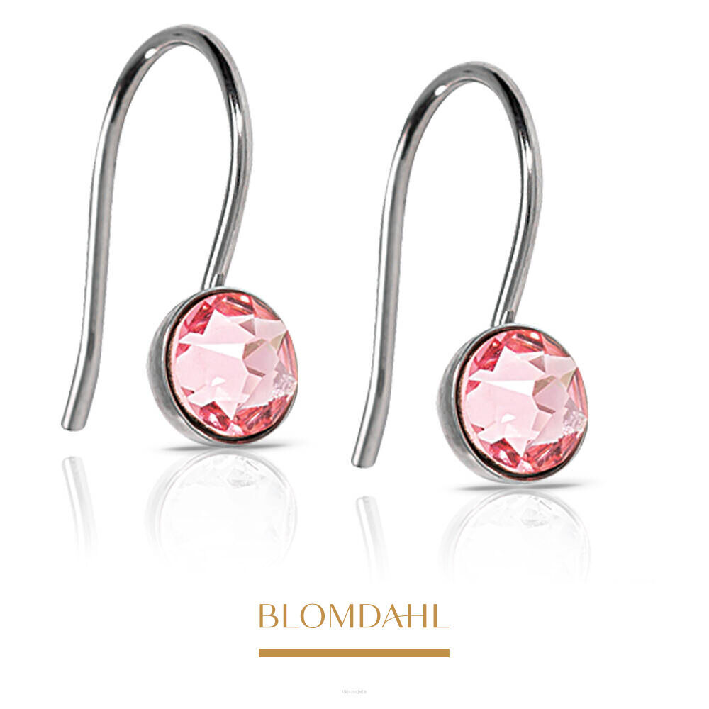 Kolczyki hipoalergiczne Pendant Bezel Light Rose 5 mm 