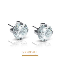 Kolczyki hipoalergiczne Tiffany Cz White 4 mm 