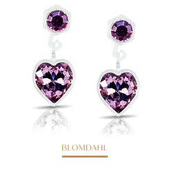 Kolczyki hipoalergiczne Heart Light Amethyst 4/6 mm 