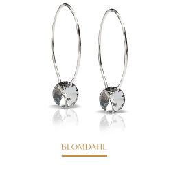 Kolczyki hipoalergiczne Ear Ring Round Black Diamond 8 mm Ring 25 mm 