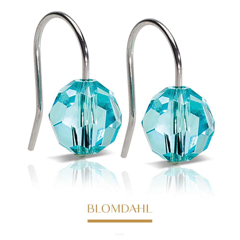 Kolczyki hipoalergiczne Pendant Bead Aquamarine 8 mm 