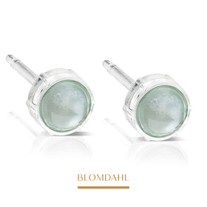 Kolczyki hipoalergiczne Bezel Glossy Green 6 mm