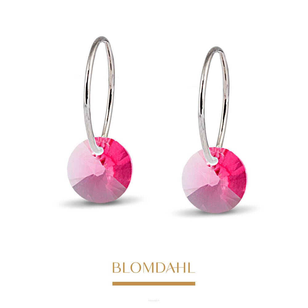 Kolczyki hipoalergiczne Round Rose 8 mm 