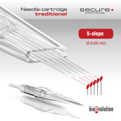 Cartridge - traditional needle 5-slope 0.25 SECURE