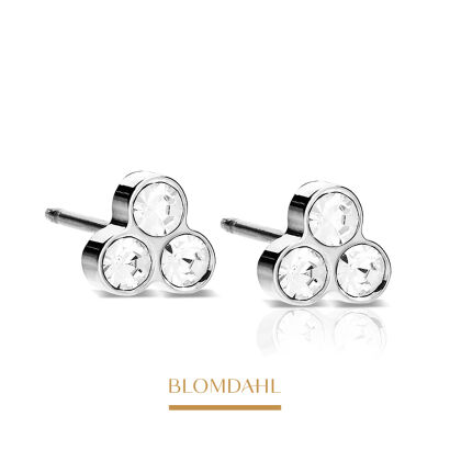 Kolczyki hipoalergiczne Clover Crystal 6 mm