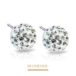 Kolczyki hipoalergiczne White Crystal Ball 6 mm