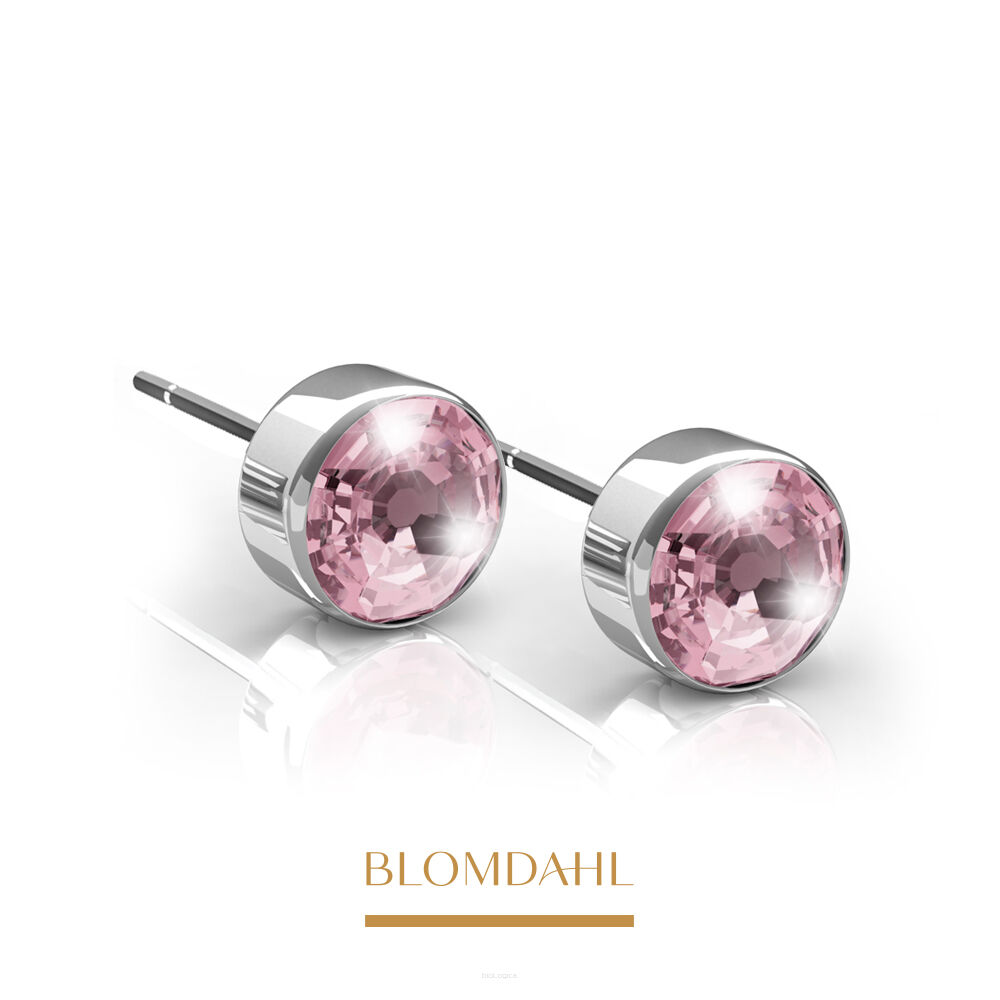 Kolczyki hipoalergiczne Bezel Light Rose 5 mm 