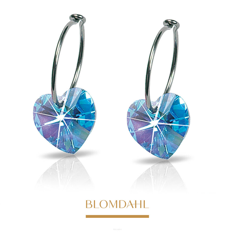 Kolczyki hipoalergiczne Heart Aquamarine 10 mm 