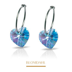 Kolczyki hipoalergiczne Heart Aquamarine 10 mm 