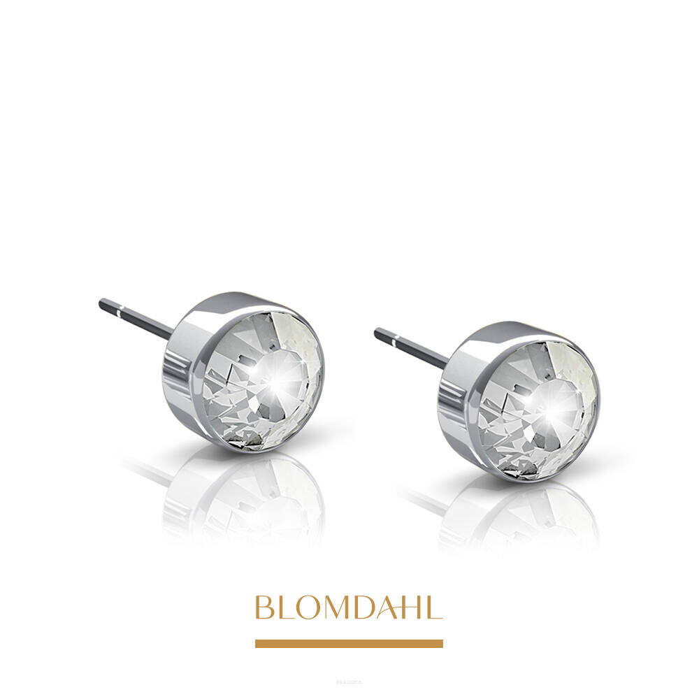 Kolczyki hipoalergiczne Bezel Crystal 3 mm 