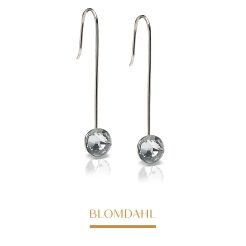 Kolczyki hipoalergiczne Straight Pendant Bezel Black Diamond 8 mm 